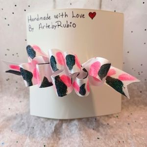 Handcrafted Hair Bow For Girls Black/Pink